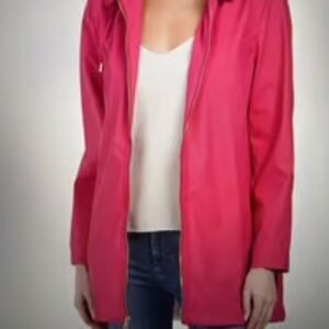 Nwt Kate Spade Rain Coat Sz XS, Vibrant Pink, Removable Hood Reg. $248.00